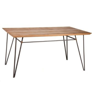 Mesa Jantar Luxor Tampo Mel Base Preta 180cm - 51222
