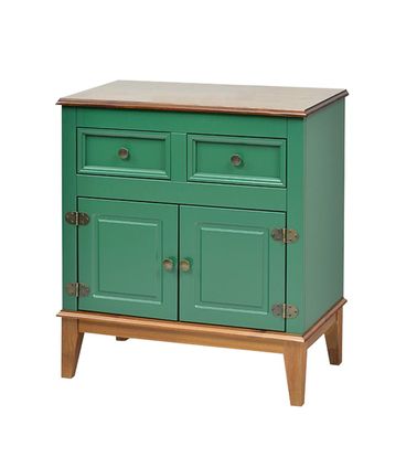 Balcao Magali Verde 2 Portas 2 Gavetas Base Amendoa 74cm - 58732