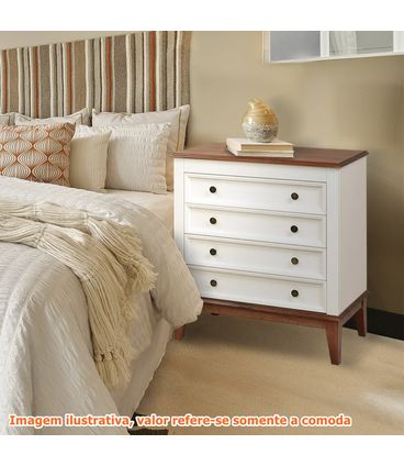 Comoda Luna 4 gavetas Branca 83cm - 58740