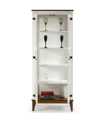 Cristaleira Remy Branca 2 Portas Base Amendoa 180 cm - 58751