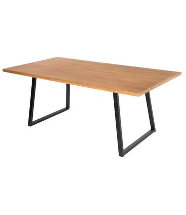 Mesa Jantar Londres Tampo Mel Base Preta 240cm - 62528