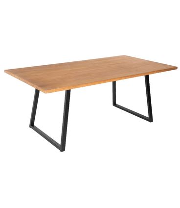 Mesa Jantar Londres Tampo Mel Base Preta 240cm - 62528