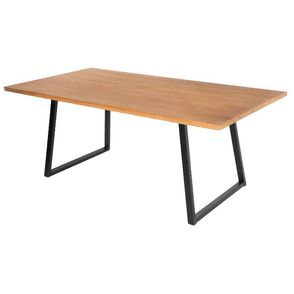 Mesa Jantar Londres Tampo Mel Base Preta 260cm - 62529