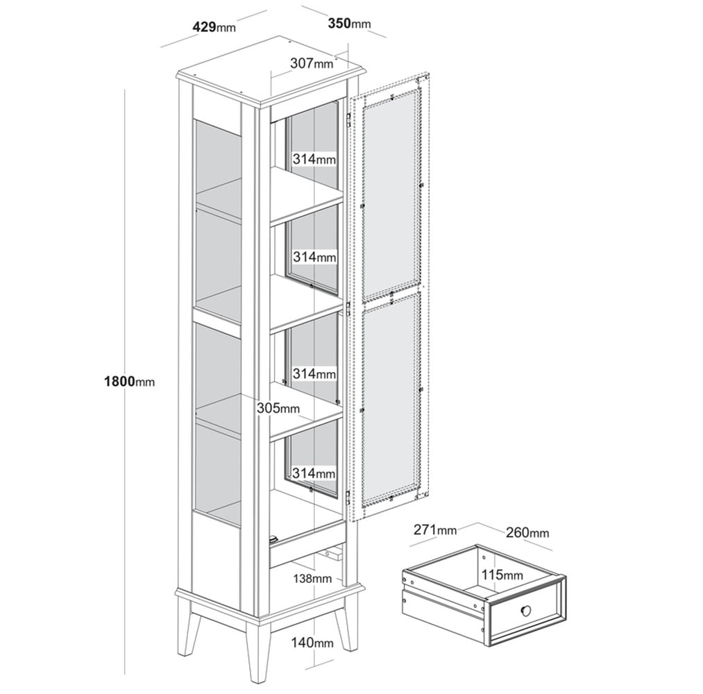 Cristaleira-Remy-Cinza-1-Porta-1-Gaveta-Base-Amendoa-180cm---58756
