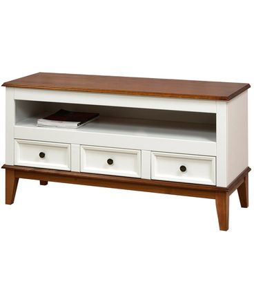 Rack Detroit Branco Com Amendoa 3 Gavetas 62cm - 58739