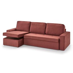 Sofa Cobain 2 Lugares Chaise Longue Bau Vermelho + Dispositivo USB 280cm - 62527