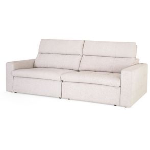 Sofa Retratil Rosoft Linho Branco USB Acoplado 220cm - 62533