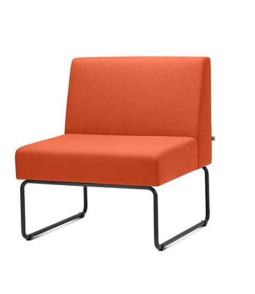 Poltrona Modular Pix Assento Crepe Laranja Base Aco Preto 67cm - 58774
