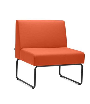 Poltrona Modular Pix Assento Crepe Laranja Base Aco Preto 67cm - 58774
