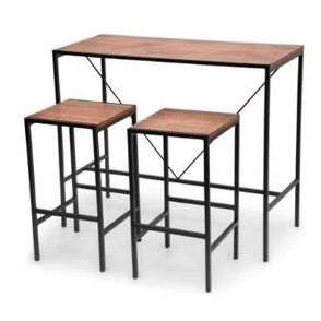 Conjunto Prisma Mesa Bistro Alta + 2 Banquetas Mel Base Preta - 62556