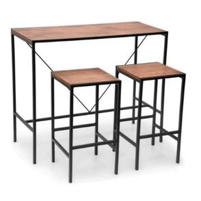 Conjunto Prisma Mesa Bistro Alta + 2 Banquetas Mel Base Preta - 62556