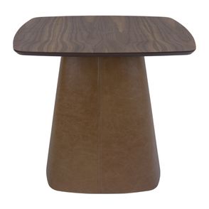 Mesa Lateral Baixa Siena Tampo Nogueira Base Recouro Caramelo 50cm - 62585