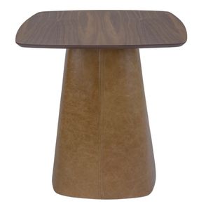 Mesa Lateral Alta Siena Tampo Nogueira Base Recouro Caramelo 60cm - 62586