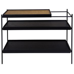 Mesa Lateral Isabella Tampo Ebanizado Base Preta 80cm - 62593