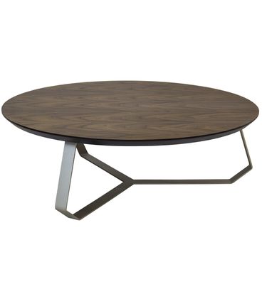 Mesa Centro Liban Baixa Tampo Nogueira Base Grafite 30cm - 62601