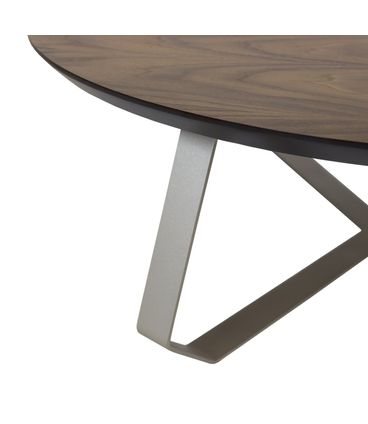 Mesa Centro Liban Alta Tampo Nogueira Base Grafite 35cm - 62599