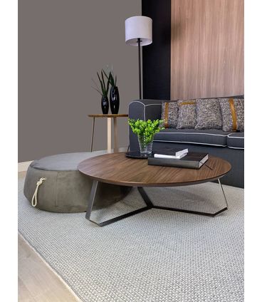 Mesa Centro Liban Alta Tampo Freijo Base Gold 35cm - 62607