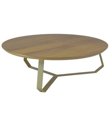 Mesa Centro Liban Alta Tampo Freijo Base Gold 35cm - 62607