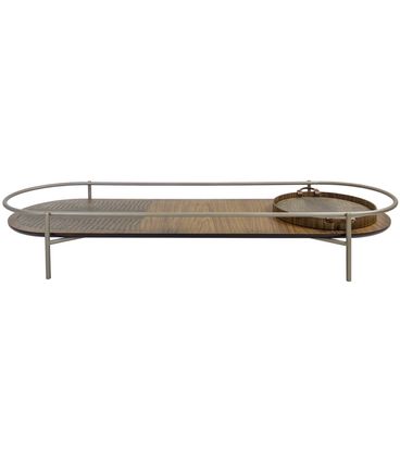 Mesa Centro Niall Tampo Nogueira Base Champagne 180cm - 62609