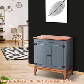 Buffet Antoine 2 Portas cor Cinza e Amendoa 83cm - 60740