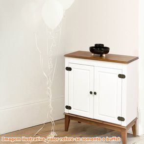 Buffet Antoine 2 Portas cor Branco e Amendoa 83cm - 60742