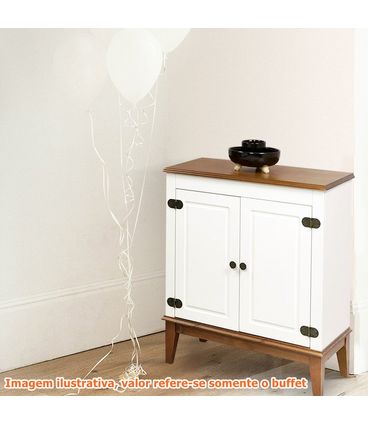 Buffet Antoine 2 Portas cor Branco e Amendoa 83cm - 60742