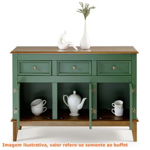 Buffet Antoine 3 Portas e 3 Gavetas cor Verde com Amendoa 114 cm - 62641