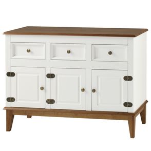 Buffet Antoine 3 Portas e 3 Gavetas cor Branco com Amendoa 114 cm - 62642