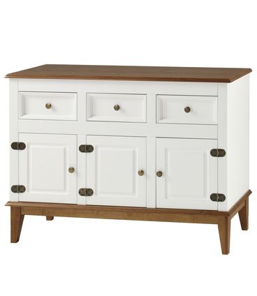 Buffet Antoine 3 Portas e 3 Gavetas cor Branco com Amendoa 114 cm - 62642