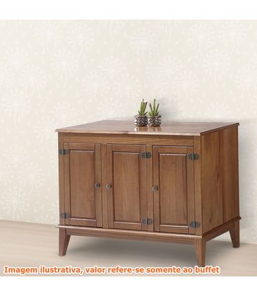 Buffet Antoine 3 Portas cor Amendoa 114 cm - 62644