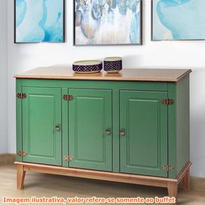 Buffet Antoine 3 Portas cor Verde com Amendoa 114 cm - 62647