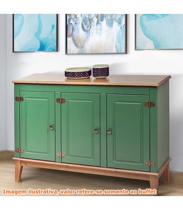 Buffet Antoine 3 Portas cor Verde com Amendoa 114 cm - 62647