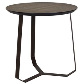 Mesa Apoio Liban Tampo Nogueira Base Aco Corten 60cm - 62656