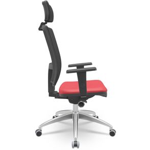 Cadeira Office Brizza Tela Preta Com Encosto Assento Vinil Vermelho Autocompensador 126cm - 62737