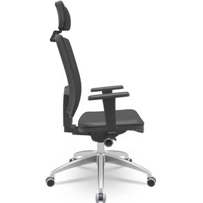 Cadeira Office Brizza Tela Preta Com Encosto Assento Vinil Preto Autocompensador 126cm - 62746