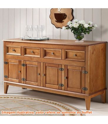Buffet Antoine 4 Portas e 4 Gavetas cor Amendoa 149 cm - 62682
