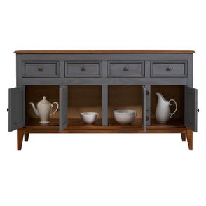 Buffet Antoine 4 Portas e 4 Gavetas cor Cinza com Amendoa 149 cm - 60739