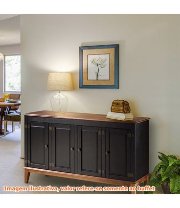 Buffet Antoine 4 Portas cor Preto com Amendoa 149 cm - 54725