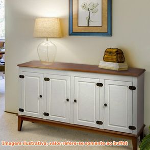 Buffet Antoine 4 Portas cor Branco com Amendoa 149 cm - 60746
