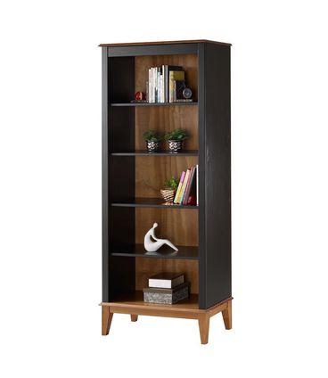 Estante England 4 Prateleiras cor Preto com Amendoa 180cm - 62795