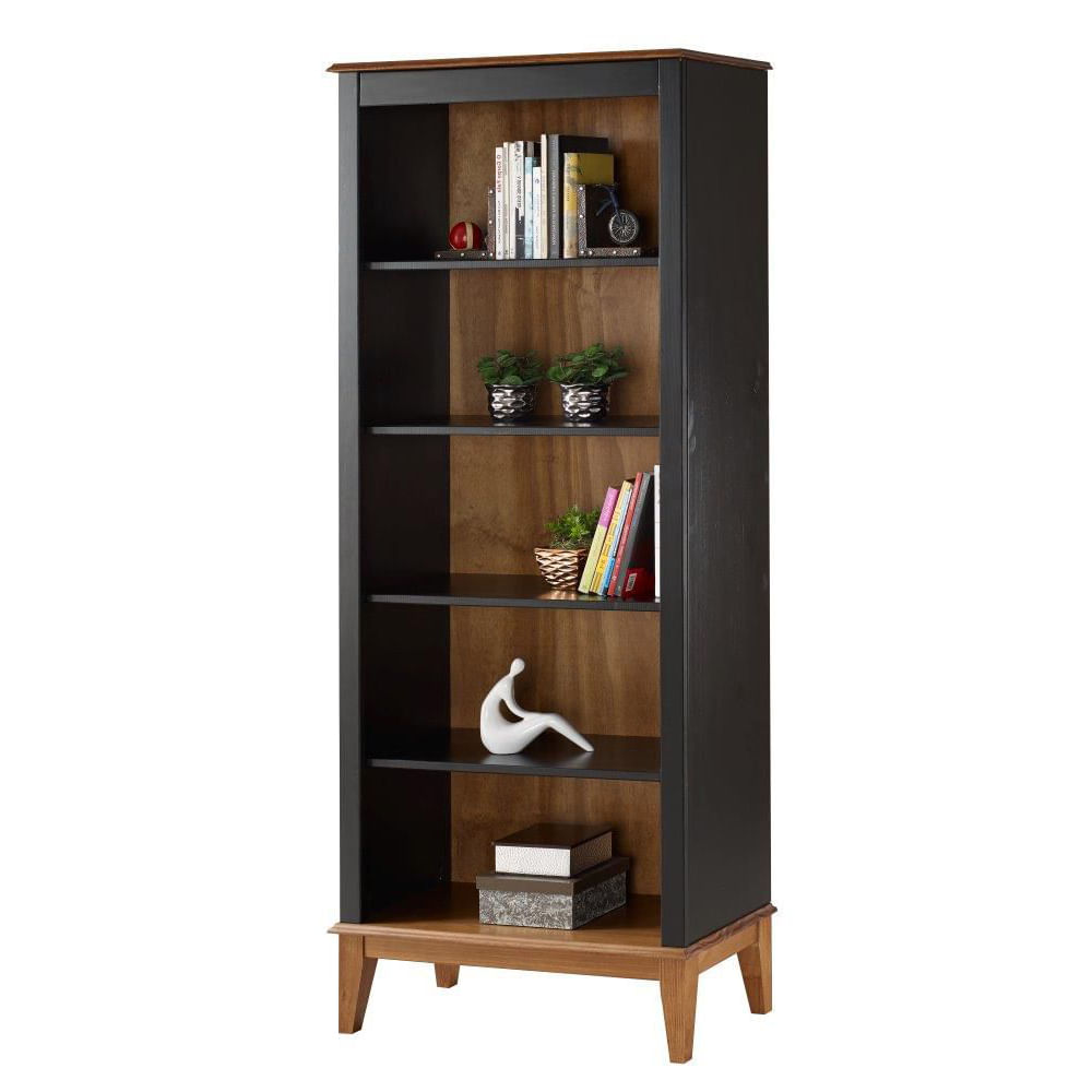 Estante-England-4-Prateleiras-cor-Preto-com-Amendoa-180cm---62795