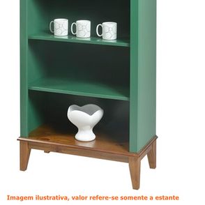 Estante England 4 Prateleiras cor Verde com Base Amendoa 180cm - 62796