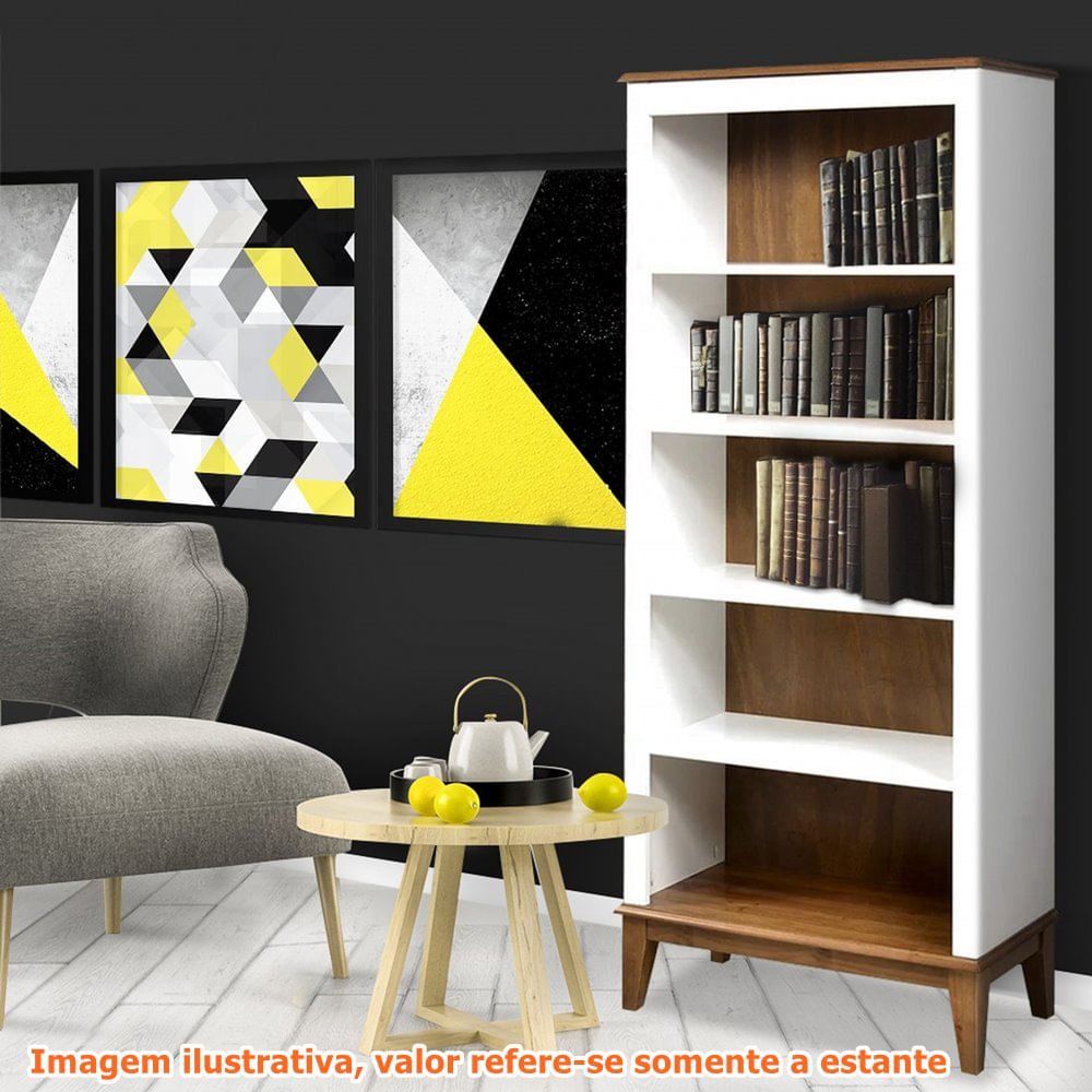 Estante-England-4-Prateleiras-cor-Branco-com-Amendoa-180cm---62792