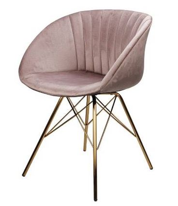 Cadeira Dio Camurca Base Dourada 78cm - 62868