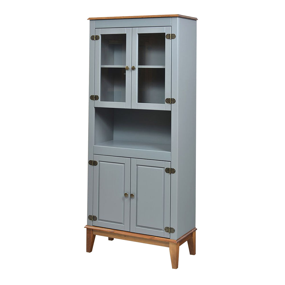 Cristaleira-Malu-4-Portas-cor-Cinza-com-Base-Amendoa-180-cm---62800