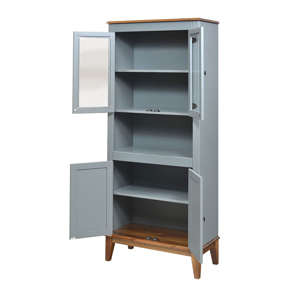 Cristaleira-Malu-4-Portas-cor-Cinza-com-Base-Amendoa-180-cm---62800