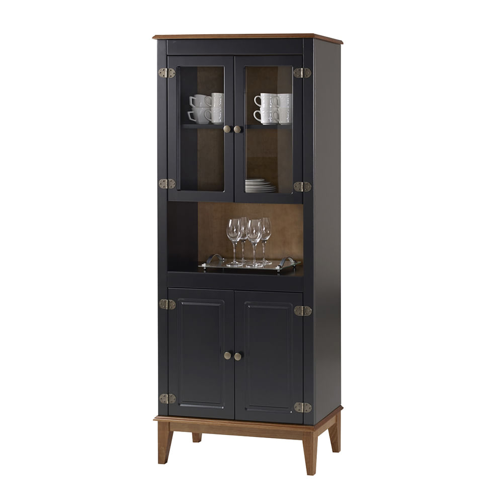 Cristaleira-Malu-4-Portas-cor-Preto-com-Amendoa-180-cm---62821