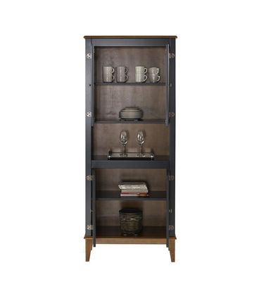 Cristaleira Malu 4 Portas cor Preto com Amendoa 180 cm - 62821