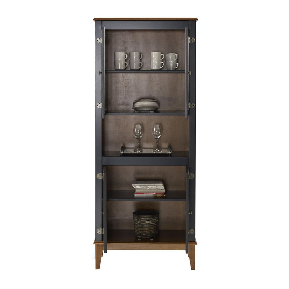 Cristaleira-Malu-4-Portas-cor-Preto-com-Amendoa-180-cm---62821