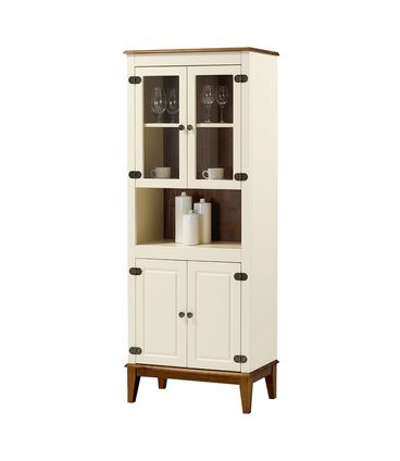 Cristaleira Malu 4 Portas cor Off White com Amendoa 180 cm - 62825